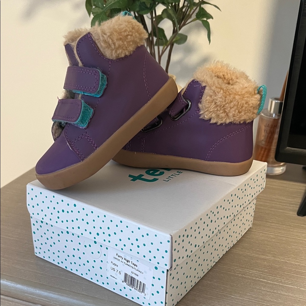 Cozy Purple Kids Boots with Faux Fur